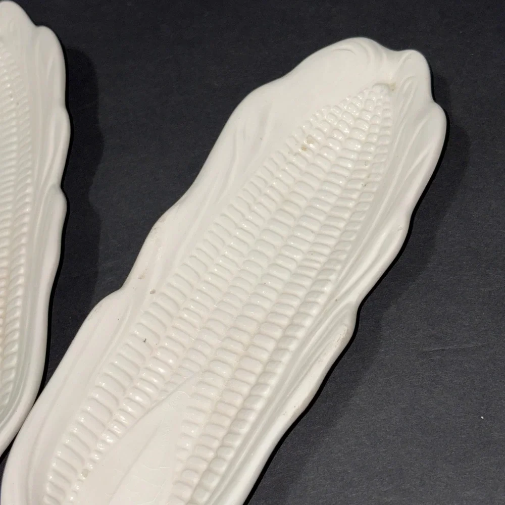 Vintage Pier 1 Ceramic White Corn on the Cob Dishes Set of 4 Made In Japan